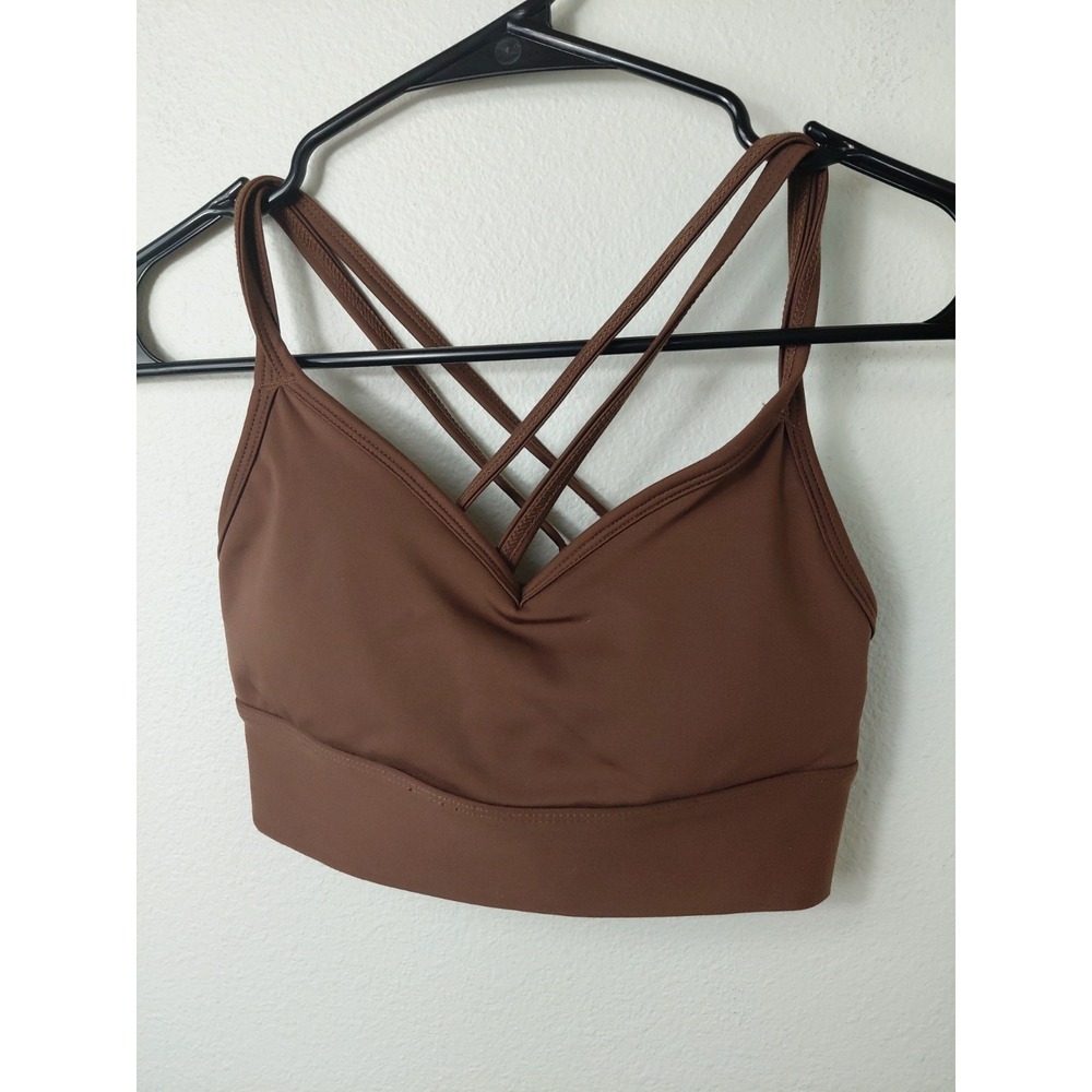 Madewell Chocolate Brown Audi Sports Bra Size XXS Workout Pickleball NEW